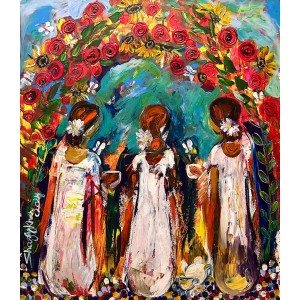 Shazly Khan, Cherishing Childhood Memories, 36 x 30 Inch, Acrylic on Canvas, Figurative Paintings, AC-SZK-123 Shazly Khan, Cherishing Childhood Memories, 36 x 30 Inch, Acrylic on Canvas, Figurative Paintings, AC-SZK-123